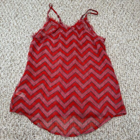 ARIZONA‎ Jrs. Medium RACERBACK TANK TOP sheer chevron spaghetti strap - Picture 5 of 6